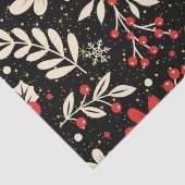 Rood en wit kerstpatroon op zwart tissuepapier (Detail)