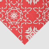 Rood en wit  kerstpatroon tissuepapier (Detail)