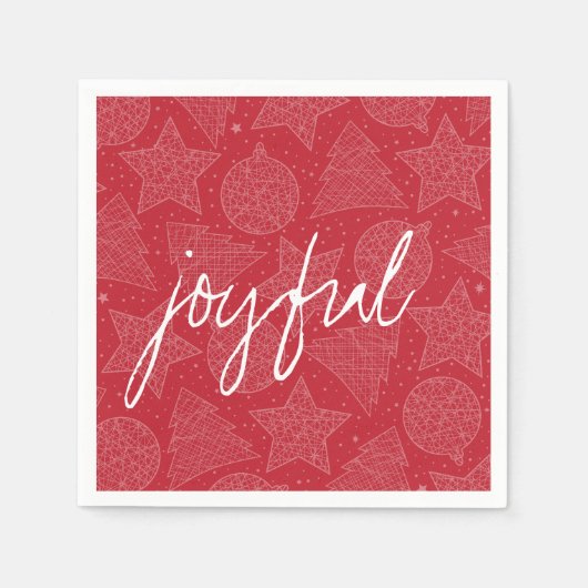 Rood en wit kerstpatroonpapier servetten (Voorkant)