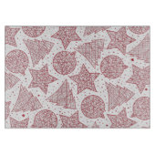 Rood en wit kerstpatroonsnijvlak snijplank (Voorkant)