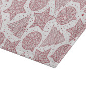 Rood en wit kerstpatroonsnijvlak snijplank (Hoek)