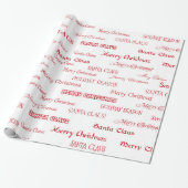 Rood en wit kerstscript cadeaupapier (Uitgerold)