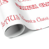 Rood en wit kerstscript cadeaupapier (Rol Hoek)