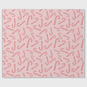 Rood en wit Kerstsnoep Rietwinter Naadloos Cadeaupapier (Vlak)