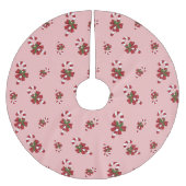 Rood en wit kerstsnoeppatroon op roze kerstboom rok (Voorkant)