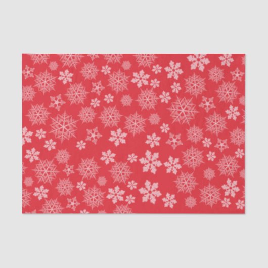 Rood en wit kerstsnowflake patroon tissuepapier (Voorkant)