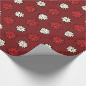 Rood en wit kerststerpatroon inpakpapier (Hoek)