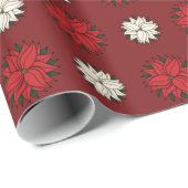 Rood en wit kerststerpatroon inpakpapier (Rol Hoek)