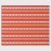 Rood en Wit Kersttrui Vintage Kerstmis Cadeaupapier (Vlak)