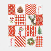 Rood en wit kerstvierkant gebak fleece deken (Voorkant)
