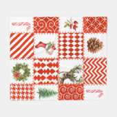 Rood en wit kerstvierkant gebak fleece deken (Voorkant (Horizontaal))