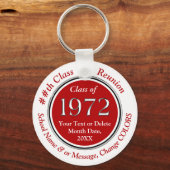 Rood en wit, klasse 1972 Reunion Favors Sleutelhanger (Voorkant)