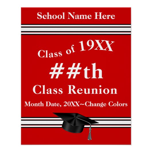  rood en wit, klasse reünie Posters (Voorkant)