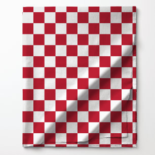 Rood en wit klassiek geruit patroon stof