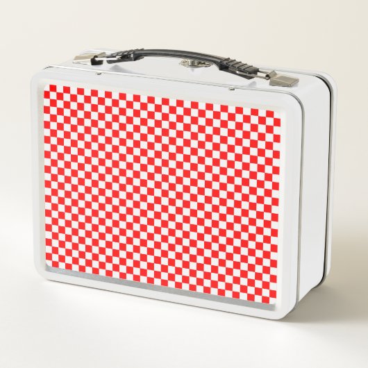 Rood en wit Klassieke Checkerboard door STaylor (Achterkant)