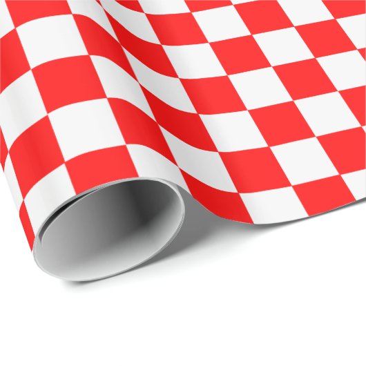 Rood en wit Klassieke Checkerboard door STaylor Cadeaupapier (Rol Hoek)