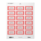Rood en wit Klassieke Checkerboard door STaylor Etiket (Full Sheet)