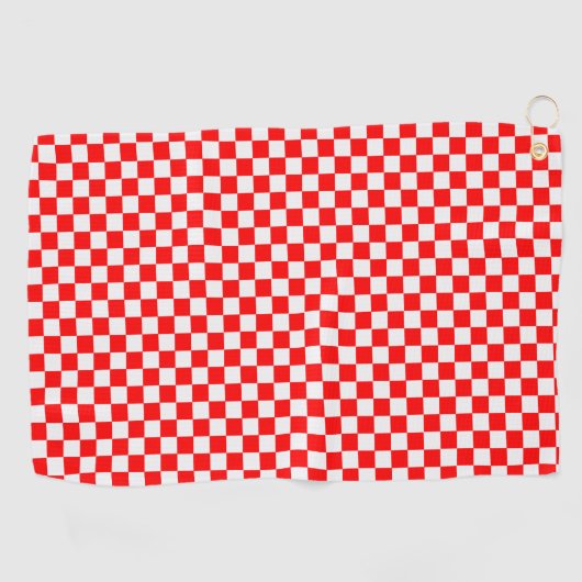 Rood en wit Klassieke Checkerboard door STaylor Golfhanddoek (Horizontaal)