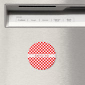 Rood en wit Klassieke Checkerboard door STaylor Magneet (Insitu (Vaatwasser))