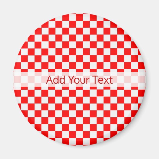 Rood en wit Klassieke Checkerboard door STaylor Magneet (Voorkant)