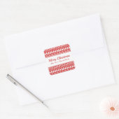 Rood en wit klassieke kerstvakantie op maat vierkante sticker (Envelop)