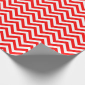 Rood en Wit Klein Grootte Chevron Strepen Cadeaupapier (Hoek)