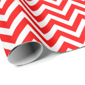 Rood en Wit Klein Grootte Chevron Strepen Cadeaupapier (Rol Hoek)