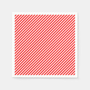 Rood en Wit Klein Grootte Diagonaal Streepjesdocum Servet
