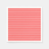 Rood en Wit Klein Grootte Horizontaal Streepjesdoc Servet (Voorkant)