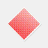 Rood en Wit Klein Grootte Horizontaal Streepjesdoc Servet (Hoek)