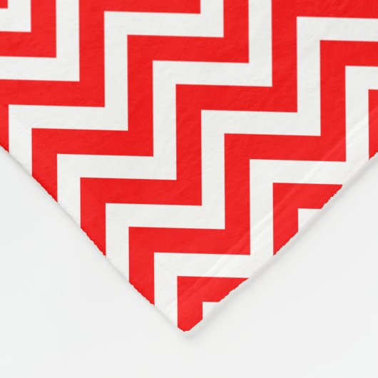 Rood en Wit Kleine Grootte Horizontale Chevron Fleece Deken (Hoek)