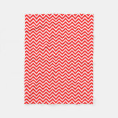 Rood en Wit Kleine Grootte Horizontale Chevron Fleece Deken (Voorkant)