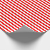 Rood en Wit Kleine Grootte Horizontale Strepen Cadeaupapier (Hoek)