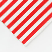 Rood en Wit Kleine Grootte Horizontale Strepen Fleece Deken (Hoek)