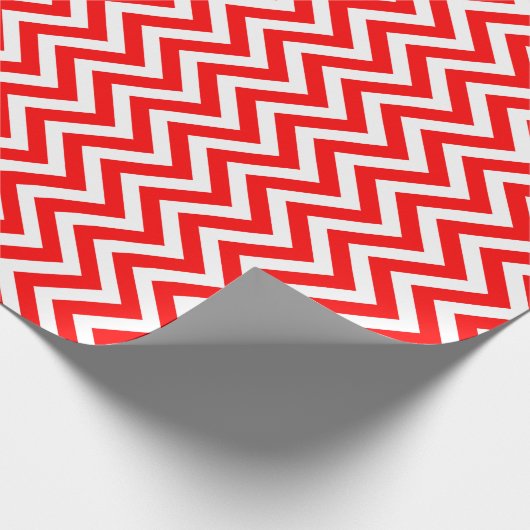 Rood en Wit Kleine Grootte Verticale Chevron Strep Cadeaupapier (Hoek)