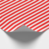 Rood en Wit Kleine Grootte Verticale Strepen Cadeaupapier (Hoek)