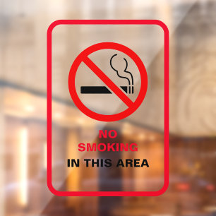Rood en Wit Kordaat Niet Roken Gebied Metaal A-Fra Raamsticker