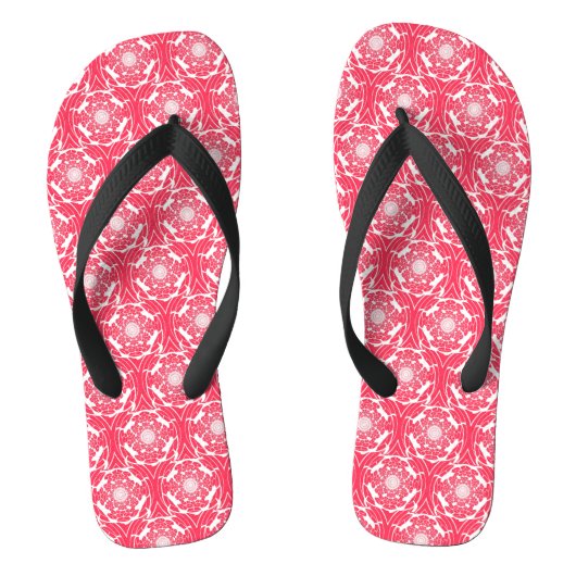 Rood en Wit Kordaat Patroon Teenslippers (Voetbed)