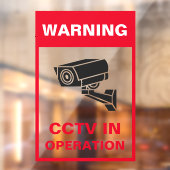 Rood en Wit Kordaat Waarschuwingsbeveiliging Metal Raamsticker (Vel 2)