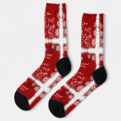 Rood en wit krijt sneeuwen sokken (Links)