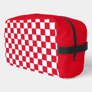 Rood en wit Kroatisch geometrisch geruit patroon Toilettasje