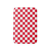 Rood en wit Kroatisch geruit geometrisch patroon Badmat (Voorkant Verticaal)