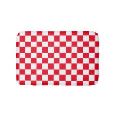 Rood en wit Kroatisch geruit geometrisch patroon Badmat (Voorkant)
