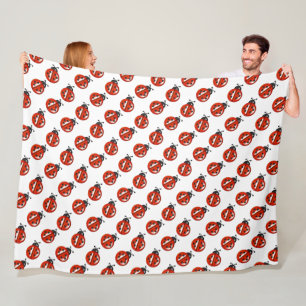 Rood en wit ladybugs fleece deken