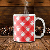 Rood en Wit Land Gestreepte Plaid Koffie Mok