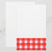 Rood en wit landelijk gestreept geruit briefpapier (Voorkant / Achterkant)