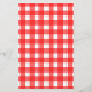 Rood en wit landelijk gestreept geruit briefpapier