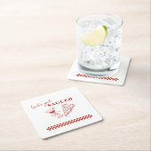 Rood en wit Let's Get Sauced Bachelorette Kartonnen Onderzetters (Insitu)