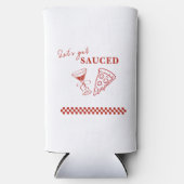 Rood en wit Let's Get Sauced Bachelorette Seltzer Blikjeskoeler (Voorkant)