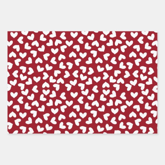 Rood en wit liefde hart patroon liefde harten inpakpapier vel (Voorkant 2)